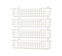 GUUKAR Spice Rack, 4-Pack Seasoning Organizer Wall Mount for Kitchen Storage Organization, Spice Holder Metal Shelf Saving Space for Cabinet, RV, Pantry, White