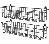 GUUKAR Spice Rack Organizer Wall Mount, Spice Organization Storage Shelf for Cabinet Door, 2 Packs Wall Spice Rack Saving Space for Kitchen, Black