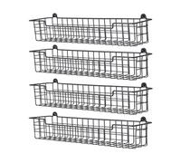 GUUKAR Spice Rack Organizer Wall Mount, Spice Organization Storage Shelf for Cabinet Door, 4 Packs Wall Spice Rack Saving Space for Kitchen, Black