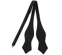 GUUNIEE Men's Exquisite Woven Silk Self Bowtie Solid Diamond Bow Ties, Black, M