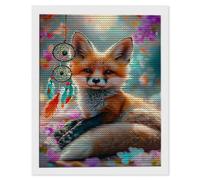 Guuogxan 5D Diamond Painting for Adults, Fox Diamond Art Kits Adults, Crystal Art Round Full Drill Canvas Painting DIY Gem Arts Cross Stitch Crafts Home Wall Room Decor, Gifts for Women 60x90cm Q-347