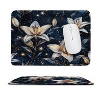 Guuogxan Mouse Mat, 15.75 × 11.81 in White Flowers Gaming Mouse Pad zv-54