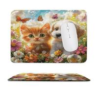 Guuogxan Mouse Mat, 16.54 × 13.78 in Dog Flowers Gaming Mouse Pad zv-253