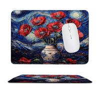 Guuogxan Mouse Mat, 16.54 × 13.78 in Red Flowers Gaming Mouse Pad zv-339