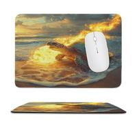 Guuogxan Mouse Mat, 16.54 × 13.78 in Turtle Fire Gaming Mouse Pad zv-269
