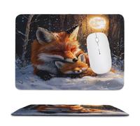Guuogxan Mouse Mat, 7.09 × 8.66 in Fox In Winter Gaming Mouse Pad zv-351
