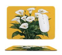 Guuogxan Mouse Mat, 9.84 × 7.87 in Lily Flower White Gaming Mouse Pad zv-64