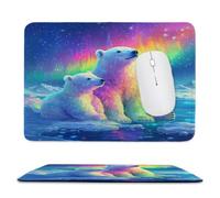 Guuogxan Mouse Mat, 9.84 × 7.87 in Polar Bear Aurora Gaming Mouse Pad zv-82