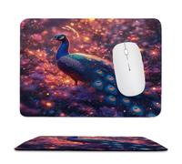Guuogxan Small Mouse Pad 180x220x3mm, Dreamy Peacock Mouse Mat xc-698