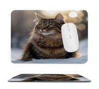 Guuogxan Small Mouse Pad 250x200x3mm, Snow Cat Mouse Mat xc-963
