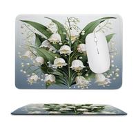 Guuogxan Small Mouse Pad 250x200x3mm, White Bell Orchid Mouse Mat xc-55