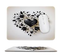 Guuogxan Small Mouse Pad 340x280x3mm, Black Love Mouse Mat xc-316