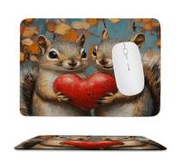 Guuogxan Small Mouse Pad 340x280x3mm, Love Squirrel Mouse Mat xc-16
