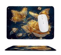 Guuogxan Small Mouse Pad 340x280x3mm, Yellow Butterfly Mouse Mat xc-428