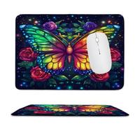 Guuogxan Small Mouse Pad 400x300x3mm, Butterfly Colorful Mouse Mat xc-363