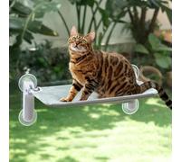 GUUSII HOME Cat Window Bed Hammock Foldable Kitten Windowsill Perch for Indoor Large Cats Hanging Seat with Suction Cups Kitty Window Sill Lounger Shelf Machine Washable Cover 54 * 30cm(Grey,M)