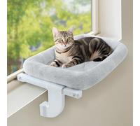 GUUSII HOME Cat Window Bed Radiator Hammock Kitten Perch Adjustable No Drilling for Indoor Large Cats Cordless Kitty Hanging Windowsill Seat Attached Bedside Machine Washable Hold up 18kg (Grey, M)