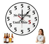 GUUTHQOR Funny No Drinking Until After 5 Design Clock (10in)