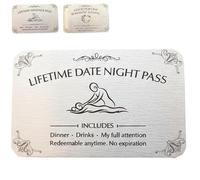 GUUTHQOR Lifetime Date Night Pass Wallet Card,Include Date Night Pass,Romantic Evening,Lifetime Massage Card,Couple Date Night Card Set,Unique Gift for Boyfriend Girlfriend (Dinner)