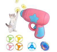 GUUZETU Bamboo Dragonfly Catapult Pistol, Interactive Training Beyblades Launcher for Kittens, Flying Propellers Toy with Led Glow, for Indoor Play, Hunting Chasing Games for Cats (A-)