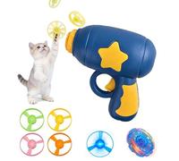 GUUZETU Bamboo Dragonfly Catapult Pistol, Interactive Training Beyblades Launcher for Kittens, Flying Propellers Toy with Led Glow, for Indoor Play, Hunting Chasing Games for Cats (B-)