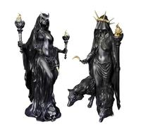 GUUZETU Hekate Niktipolos, The Witch of The Night, Underworld Hekate Phōsphoros Light-Bringer or Morning Star Statue, Hecate Greek Goddess with Her Hounds of Magic Resin Sculpture, Home Decor (All)