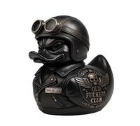GUUZETU Old F*ckers Club Duck - Lifetime Member Duck Figurine, Badass Biker Duck Statue Decoration, Cool Middle Finger Ducks, Symbol of Freedom and Attitude, for Home Motorcycle Decoration (A1)