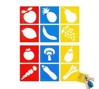 GUUZETU Splash & Draw Water Play Set, Reusable Water Painting Activity Kit, Outdoor Mess-Free Doodle Drawing Mat Stencil Set for Backyard Summer Play, Fun Educational Learning Toys (A#)