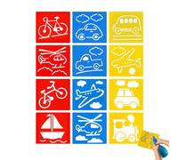 GUUZETU Splash & Draw Water Play Set, Reusable Water Painting Activity Kit, Outdoor Mess-Free Doodle Drawing Mat Stencil Set for Backyard Summer Play, Fun Educational Learning Toys (B#)