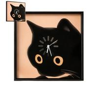 GUUZETU Thinking Cat Meme Wall Clock, Funny Black Cat Analog Clock, Cute Healing Style Silent Non-Ticking, Minimalist Cute Animal Wall Decor for Bedroom Living Room Office Gift for Cats Lovers
