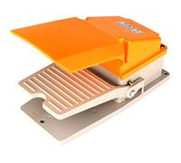 Guuzi 0~380V /15A Foot Switch Electric Power Foot Pedal Switch Self-lock (Push On/Push Off) Heavy Duty Metal Maintained Action SPDT NO NC(Yellow)