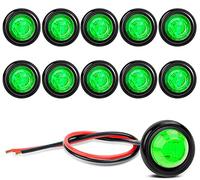 GUUZI 10 Pack Green LED Lights, 12V, IP68 Waterproof, 1.5W, 75LM, Modern/Industrial Style, Surface Mount, LED Light
