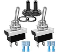 GUUZI 2Pcs Waterproof Toggle Switch 12V-24V 25A 2 pin 2 Position SPST ON/Off Toggle Switch with Waterproof Cover for Car Boat Truck