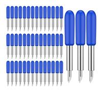 GUUZI 45pcs Replacement Blades 60° Deep Media Blades Vinyl Cutting Blades (Blue)