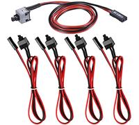 Guuzi 5pcs 2 Pin SW PC Desktop Power Cable On/Off Push Button ATX Computer Switch Cord 50CM