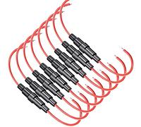 Guuzi 8pcs 32V 20A AGC 6×30mm Fuse Holder Inline screw type with 16 AWG wire