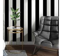 Guvana Stripe Black and White Peel and Stick Wallpaper Self-Adhesive Wallpaper 118"x17.7" Removable Contact Paper Waterproof Wallpaper Decorative Wall Covering Cabinets Shelves Drawer Liner Vinyl