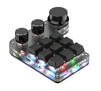 Guvkeug Programmable Mechanical Keyboard, 9 Keys 3 Knobs RGB Programmable Macro Keyboard Bluetooth Gaming Keypad Hotswap