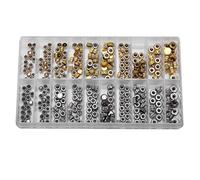Guvkeug Waterproof Watch Crown Parts Replacement Assorted Gold & Silver Dome Flat Head Watch Accessories Repair Tool Kit for Watchmaker
