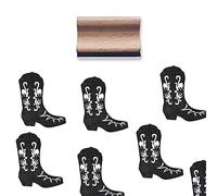 GUVSPTI Cowboy Boots Cowgirl Rubber Stamp, 1-1/3 Medium Stamp for Scrapbooking Card Making Crafting