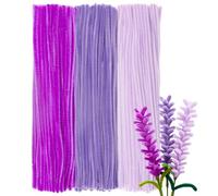 GUWINA 300Pcs Purple Pipe Cleaners 12'' Long 0.3'' Thick, Fluffy Chenille Stems Set for DIY Arts & Crafts, Colored Fuzzy Sticks Craft Supplies for Making Flowers & Festive Decorations(Gradient Purple)
