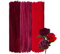 GUWINA 300Pcs Red Pipe Cleaners 12'' Long 0.3'' Thick, Fluffy Chenille Stems Set for DIY Arts & Crafts, Colored Fuzzy Sticks Craft Supplies for Making Flowers & Festive Decorations (Gradient Red)