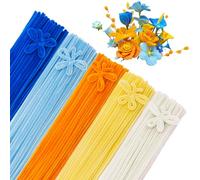 GUWINA 500Pcs 5 Pastel Colors Pipe Cleaners 12'' Long 0.3'' Thick, Fluffy Chenille Stems Set for Crafts, Fuzzy Sticks Craft Supplies for DIY Art, Flowers Making & Festive Decorations