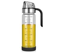 GUWINA Glass Oil Dispenser Bottle,Olive Oil Vinegar Cooking Dispenser Bottle for Kitchen,Large Measuring Chilli Veg Oil Refill Bottle for Storage(550ml)