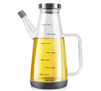 GUWINA Oil Dispenser Bottle, Glass Olive Oil Vinegar Cooking Dispenser Bottle for Kitchen BBQ, Large Chilli Veg Bottle with Handle（750ml）