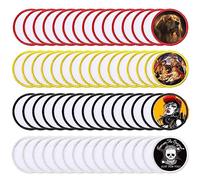 GUX 60 Pieces 4 Colors Round Patch Iron-on Sublimation Blanks Patches Fabric Patch Blanks Repair Blank Patches for DIY Hats Shirts Shoes Jeans Bags Supplies (4Colors Round Mixed / 60PCs)