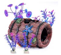 GUXLXAR Fish Tank Decorations, Aquarium Broken Barrel Cave Decor,Broken Barrel Cave Decor,Betta Fish Tank Accessories Aquarium Ornaments
