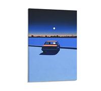 Guy Billout Painting Moon Poster Satire Surreal Artworks Canvas Poster Wall Art Prints Home Modern Decor 12x18inch(30x45cm)