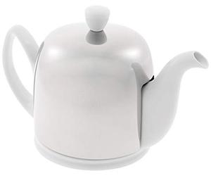 Guy Degrenne Stainless Steel/Porcelain Teapot for Cups, white, pour 4 Tasses