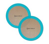 GUY.DRE.MAT 2 PCs Round Silicone Baking Mats for 10 inch Cake Pan, 10 Inch Cake Mat/Tortilla Press Liner/Pizza Mat/Dough Mat for Cake/Tortilla/Pie/Pizza/Dough/Pastry, Food Grade Non-Stick Reusable